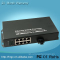 Gigabit ethernet optical fiber switch 1000M 8 port fiber optic to rj45 media converter+1 gigabit combo uplink fiber